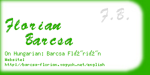 florian barcsa business card